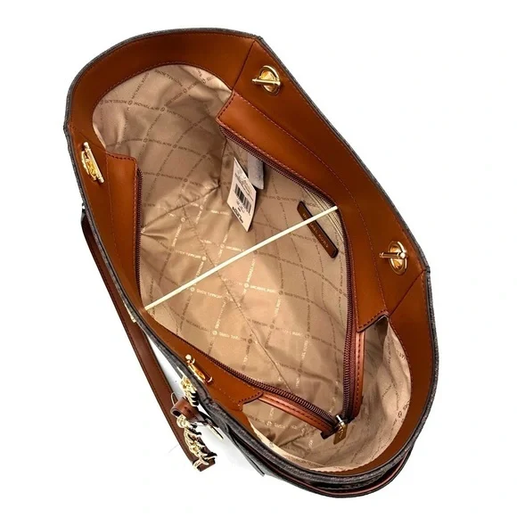 Michael Kors Large Jet Set Travel Chain Shoulder Bag & Continental Wallet Brown - Picture 9 of 12